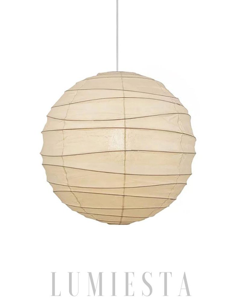Lampa wisząca Akari 100D okrągła z papieru mulberry biała