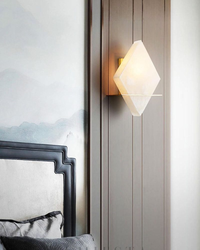 Lampa ścienna Rhombus z alabastru w stylu nowoczesnym 20cm