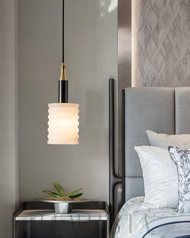Lampa wisząca z alabastru w nowoczesnym stylu 12 5 cm 15 cm