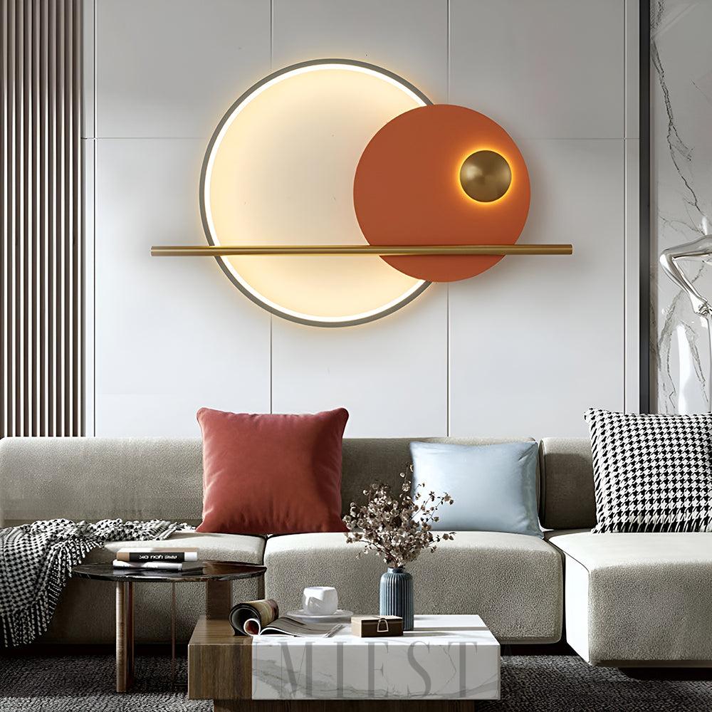 Nowoczesna podwójna okrągła lampa ścienna w stylu minimalistycznym
