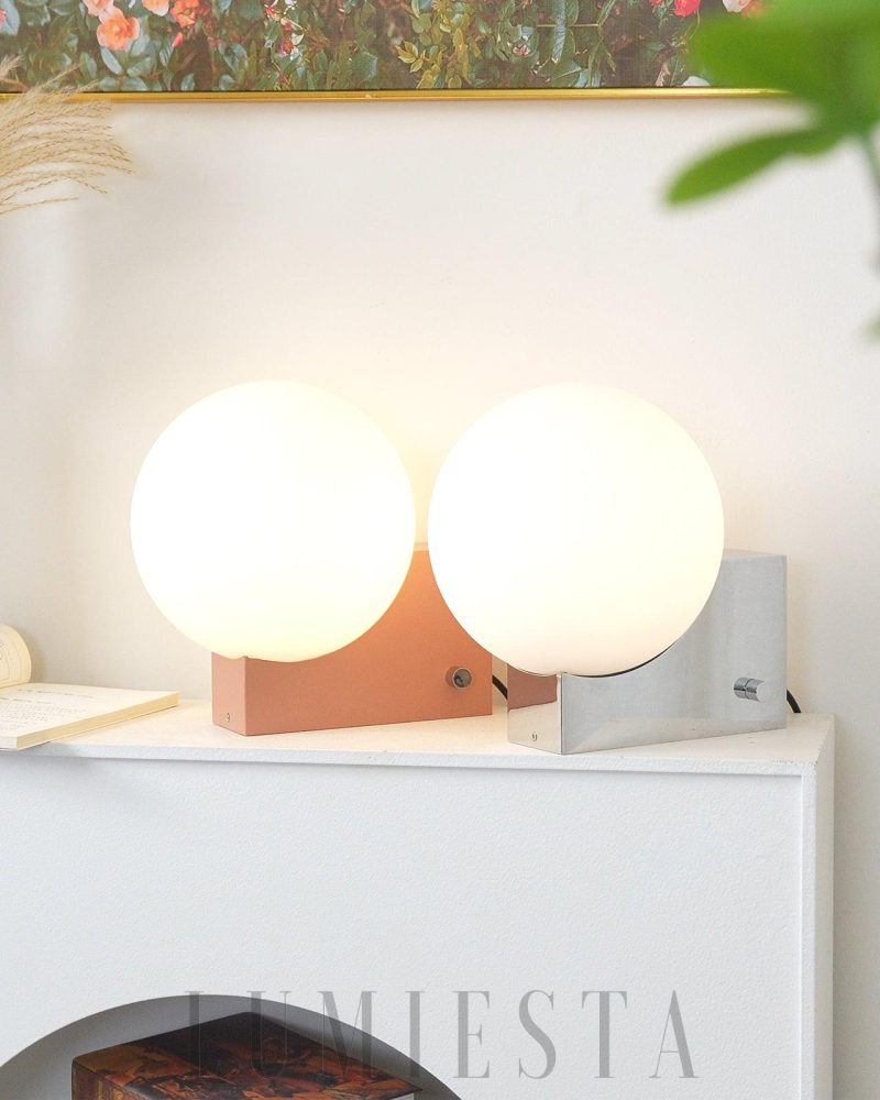 Lampa stołowa Natalia szklana o okrągłym kształcie 26cm