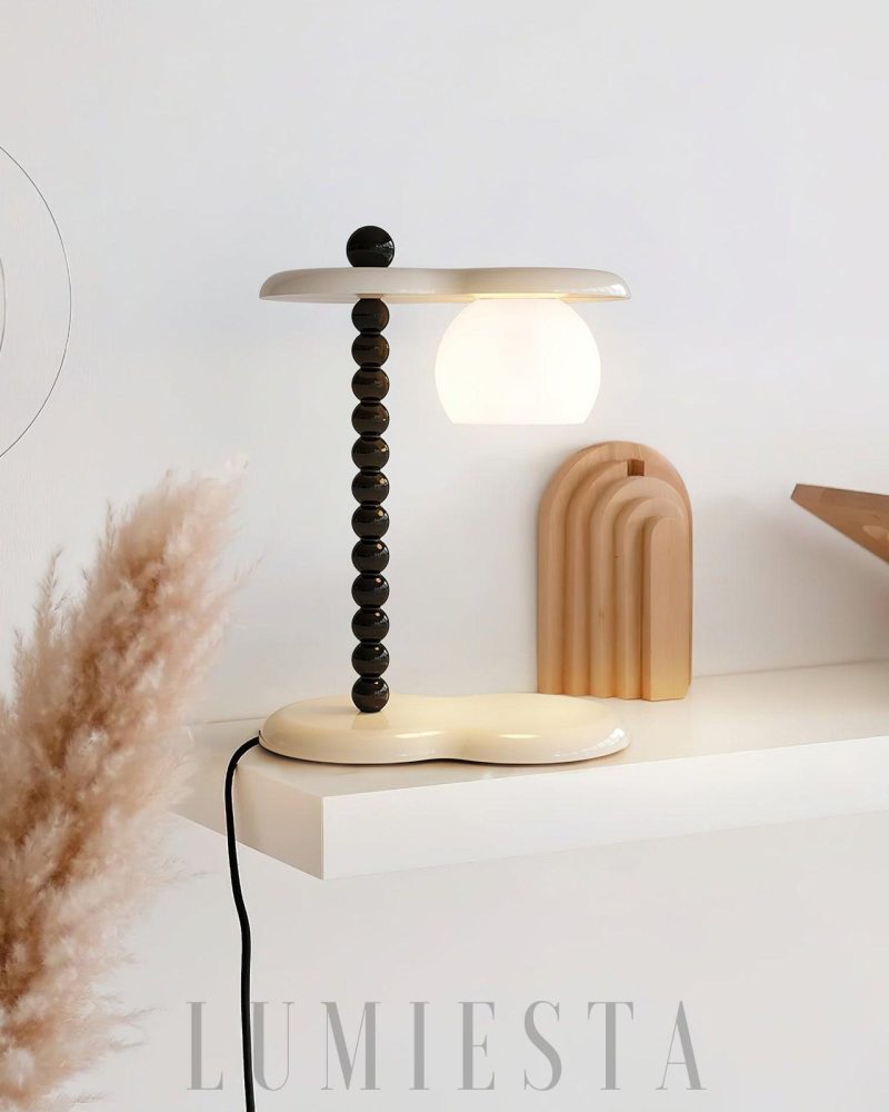 Lampa stołowa Everalda z podgrzewaczem świec w stylu nowoczesnym