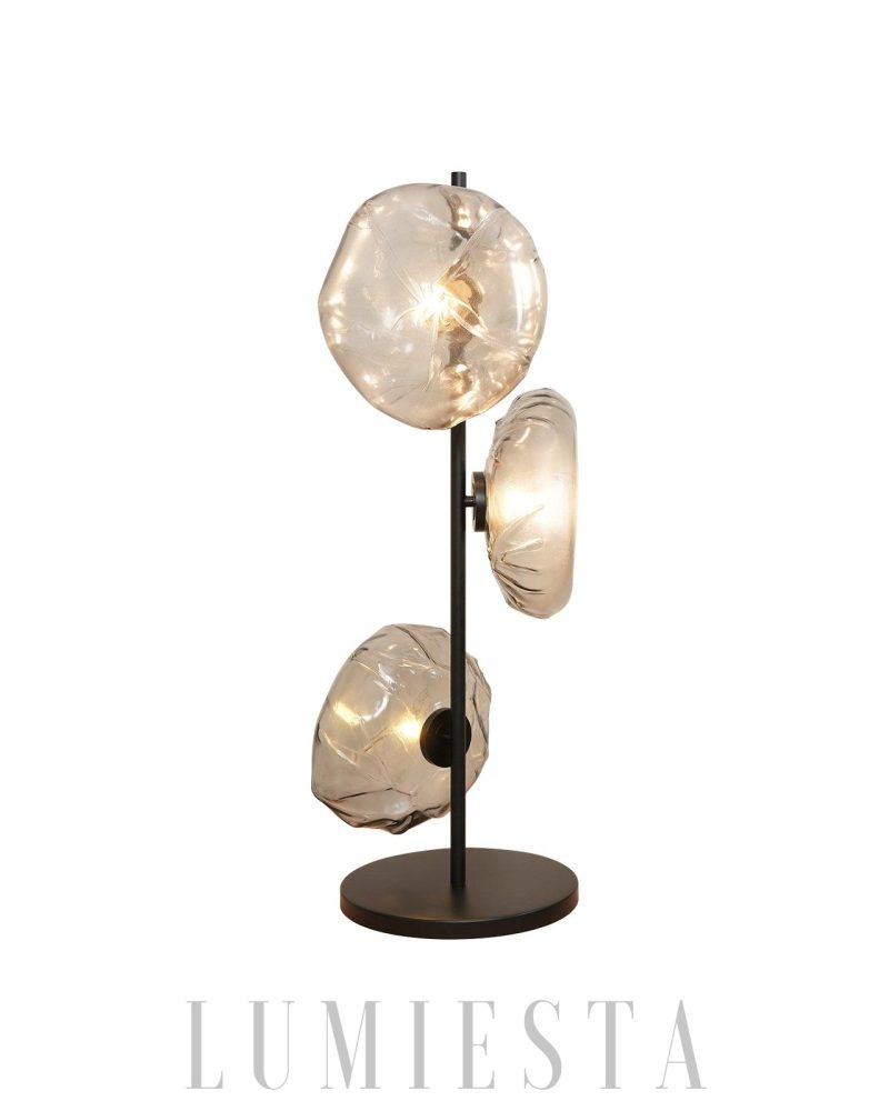 Lampa Stołowa Szklane Płatki Złota i Przezroczysta 35cm 90cm