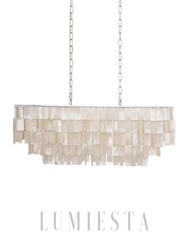 Lampa wisząca Skye prostokątna z naturalnych muszli 80cm 120cm