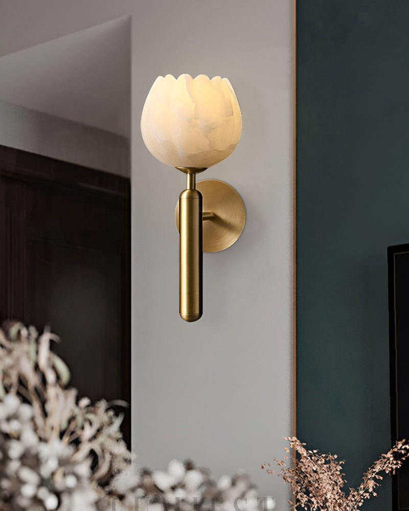 Lampa ścienna Alabaster Mian w stylu eleganckim złota i czarna
