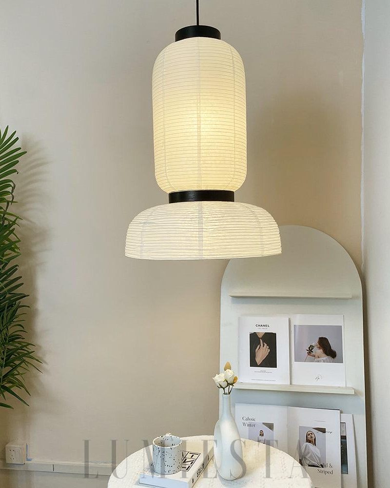 Lampa wisząca z papieru ryżowego w stylu nowoczesnym