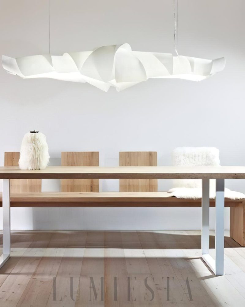 Lampa wisząca Caterpillar w białym kolorze styl nowoczesny