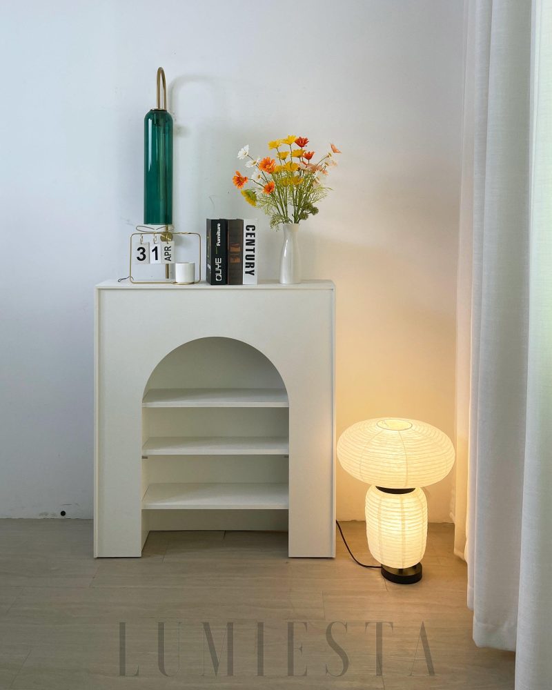 Lampka stołowa Formakami w stylu azjatyckim Biała i Czarna 38cm