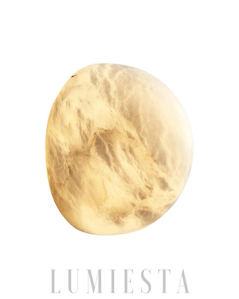 Lampka ścienna Alabaster Pebble Biała elegancka i nowoczesna