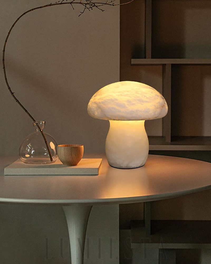 Lampa stołowa Alabaster w nowoczesnym stylu grzyba 30cm