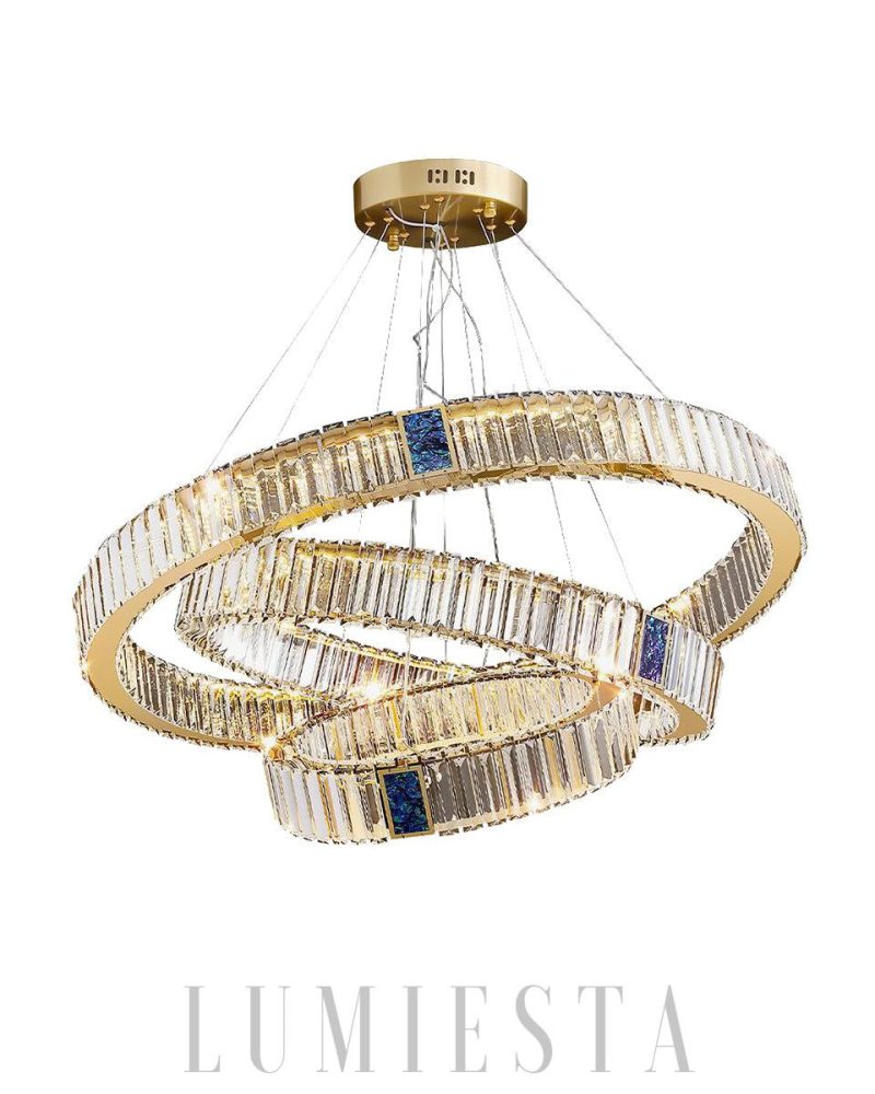 Lampa wisząca Roman Ring złoty kryształowy żyrandol 40 60 80 100 cm