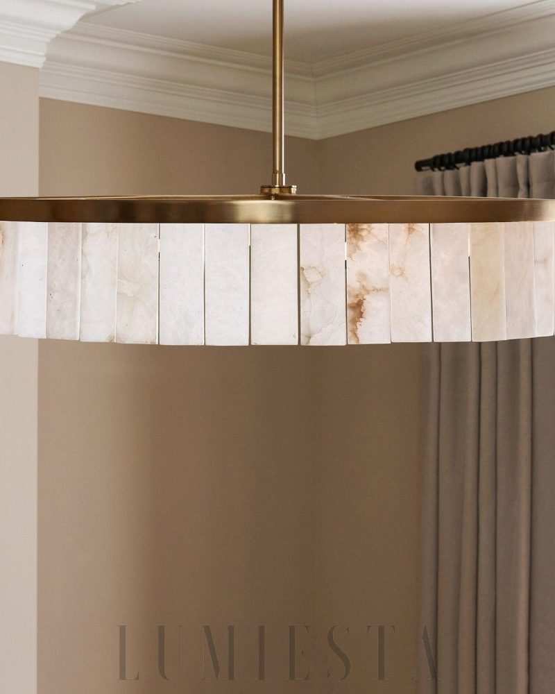 Soranoa - elegancka lampa wisząca z białego alabastru