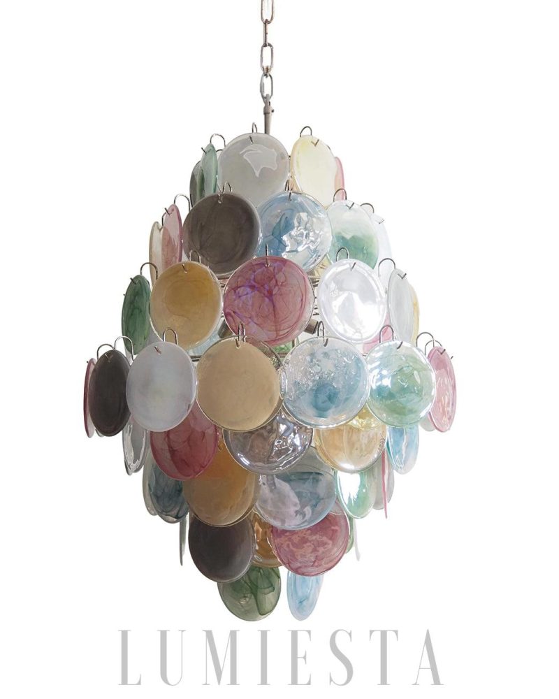 Lampa sufitowa Vintage Murano z kolorowymi dyskami 75cm