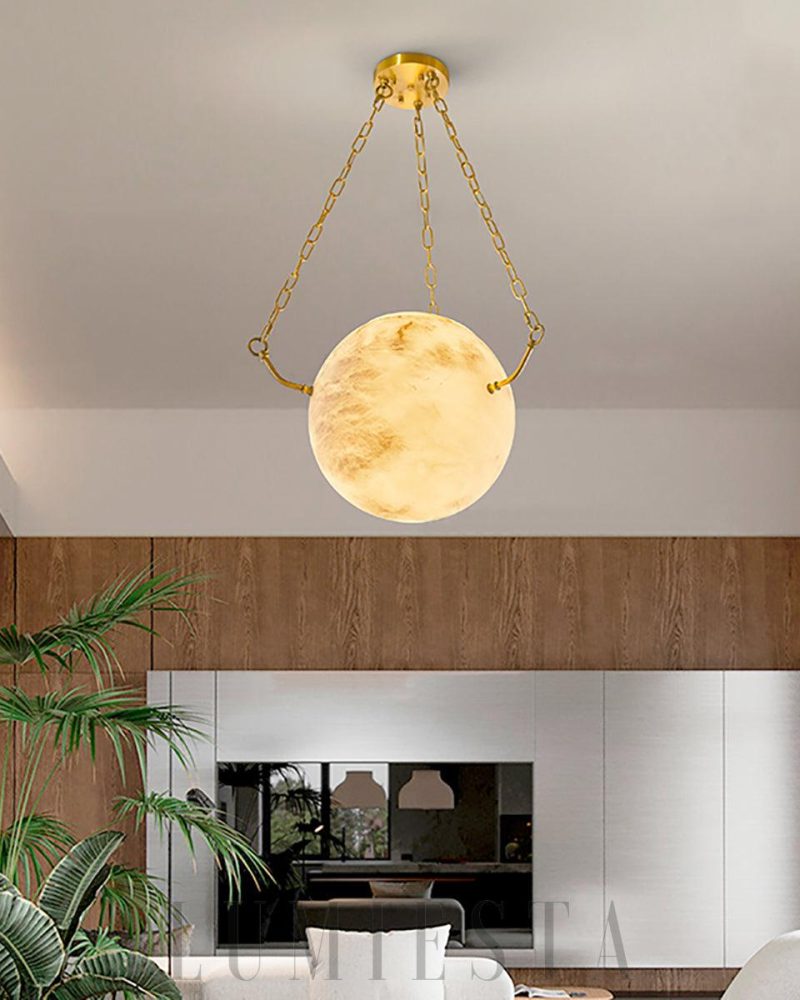 Lampa wisząca Sphere Atlas z alabastru w stylu nowoczesnym