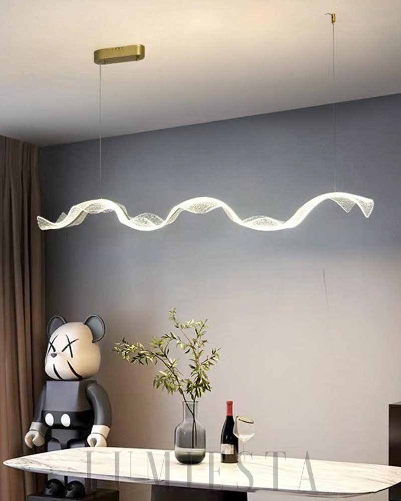 Lampa wisząca w stylu nordyckim z efektem fal wodnych 100cm 120cm