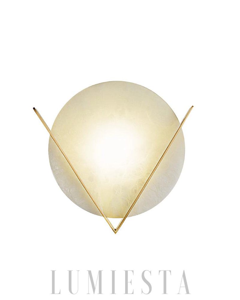 Lampa ścienna Victory V z alabastru okrągła 23cm ciepłe światło