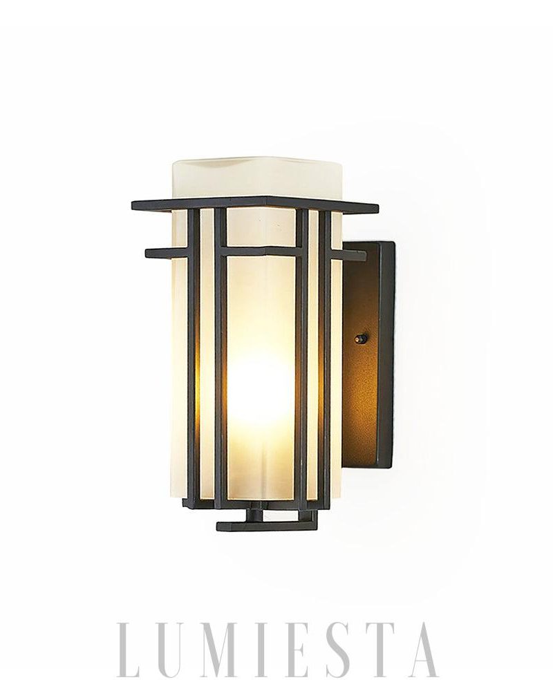 Lampa ścienna zewnętrzna Glass Linden czarna elegancka 18cm 21cm