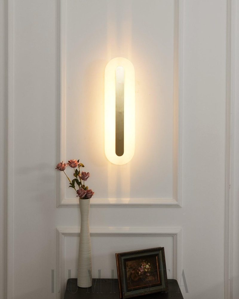 Lampa ścienna Alabaster Oval w stylu minimalistycznym 11cm 14cm