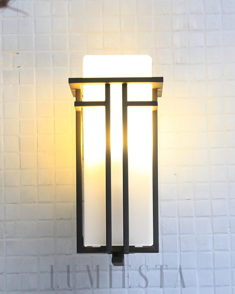 Lampa ścienna zewnętrzna Glass Linden czarna elegancka 18cm 21cm