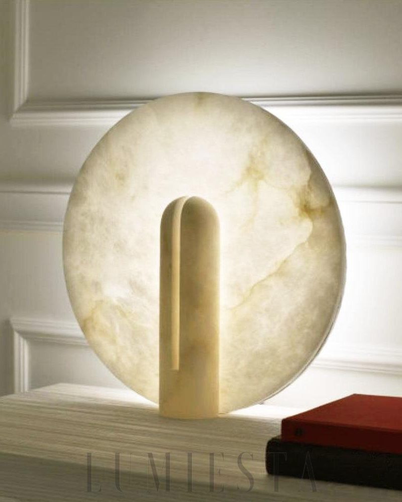 Lampa stołowa Alabaster w nowoczesnym stylu dysku 30cm