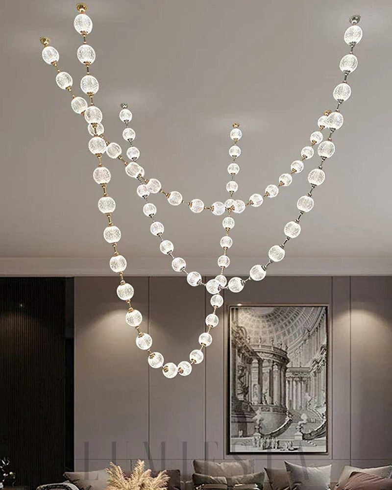 Lampa wisząca Afralia z kulkami chromowymi 14 20 23 32 40 55