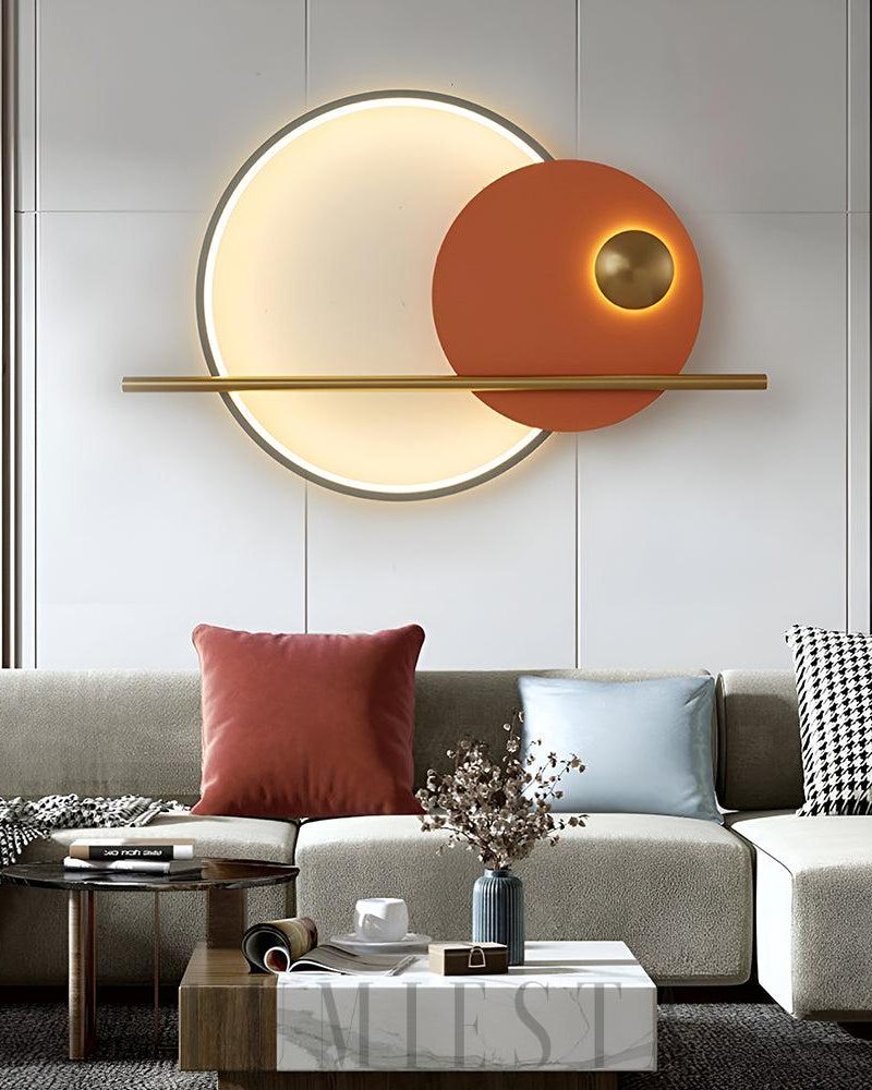 Nowoczesna podwójna okrągła lampa ścienna w stylu minimalistycznym