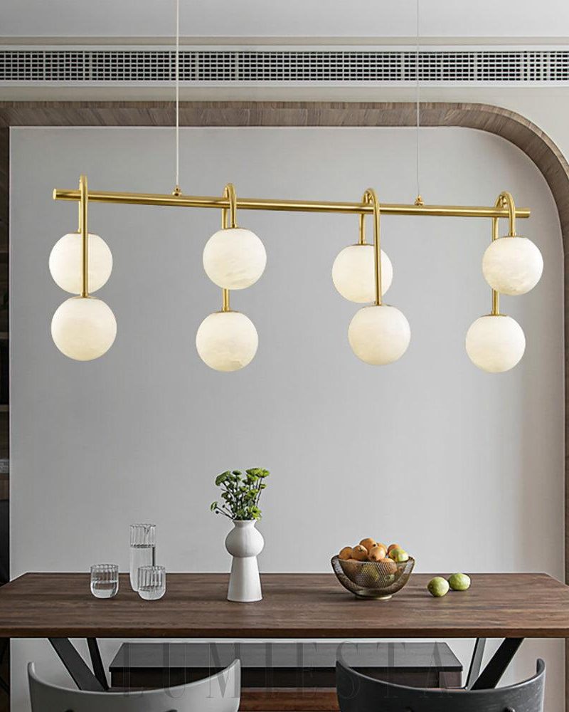 Lampa wisząca Alabaster kula w stylu nowoczesnym Biały Złoty