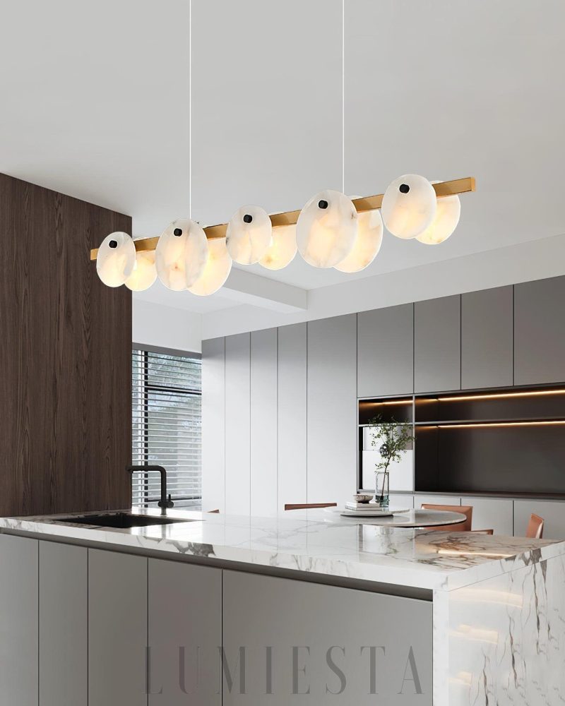 Lampa wisząca Alabaster Trinidad 5 głów w stylu nowoczesnym