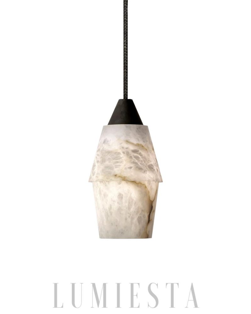 Lampa wisząca TEN MA DO z alabastrowym kloszem 12cm