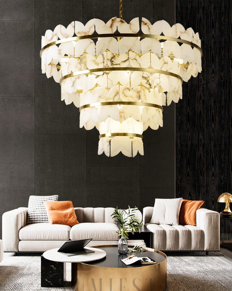 Lampa wisząca Alabaster Butterfly okrągła w stylu nowoczesnym