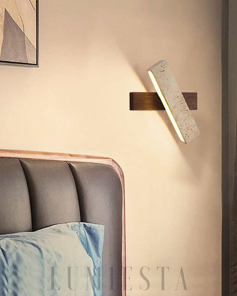 Lampa ścienna Rectangle Tonya z travertynu w stylu nowoczesnym