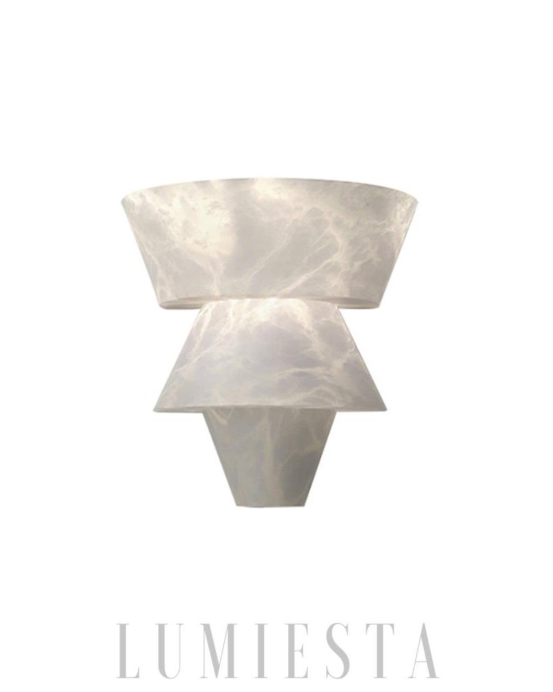 Lampa ścienna Alabaster w kształcie stożka stylowa elegancja