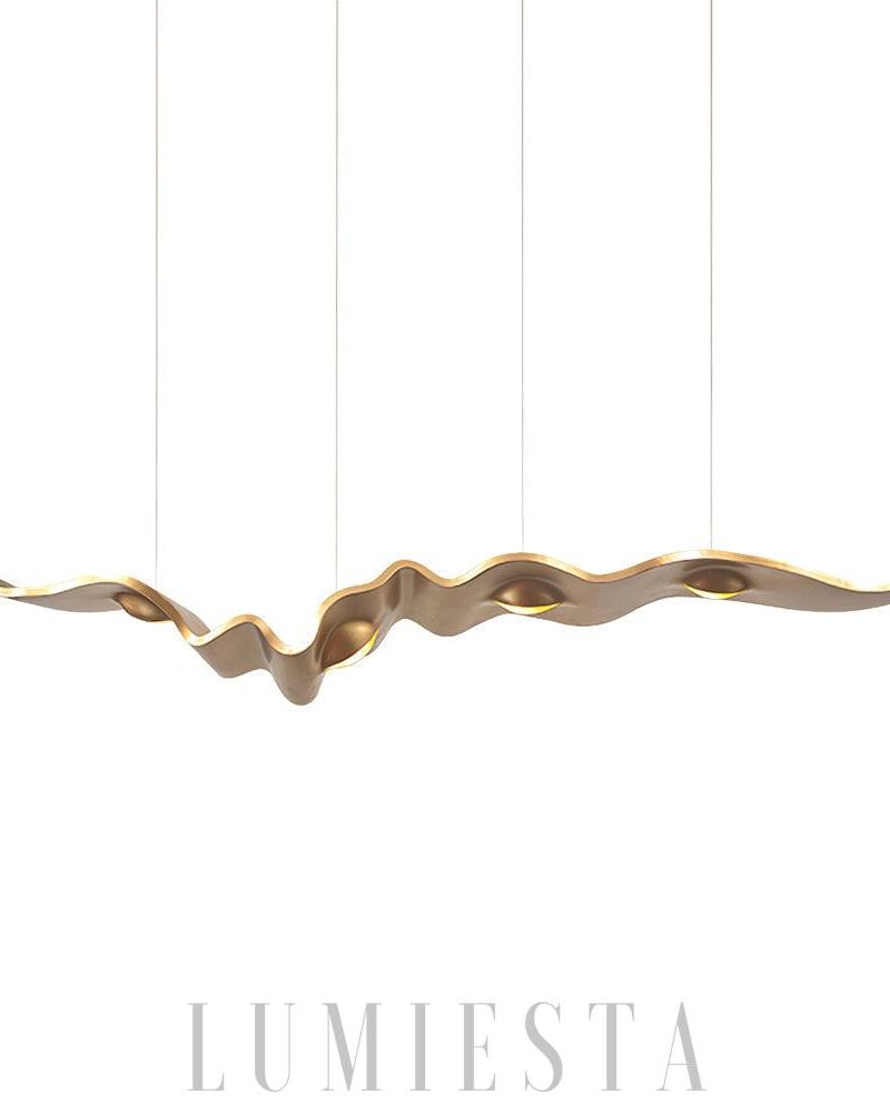 Lampa wisząca Złoty Ribbon Chandelier nowoczesny styl 160cm 210cm 260cm