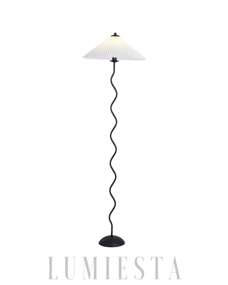 Lampa podłogowa Squiggle w stylu nordyckim z falistym stelażem