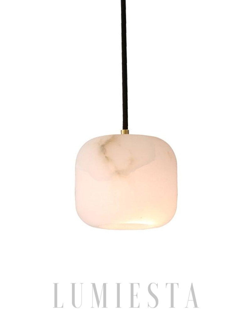 Lampa wisząca Alabaster w stylu nowoczesnym biała 12cm 15cm