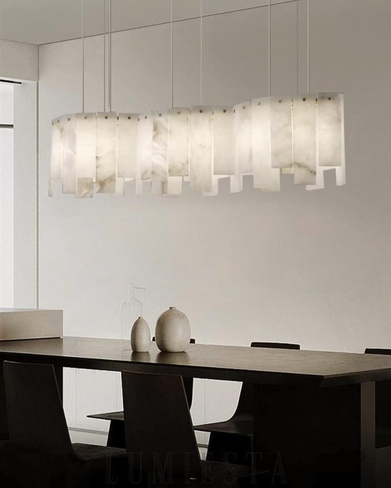 Lampa wisząca Alabaster w nowoczesnym stylu z alabastrowymi panelami