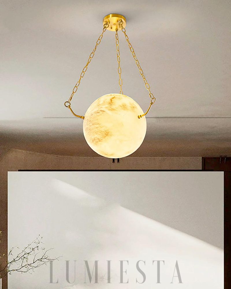 Lampa wisząca Sphere Atlas z alabastru w stylu nowoczesnym