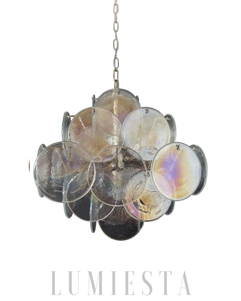 Lampa wisząca Vintage Murano z iryzującym szkłem 49cm