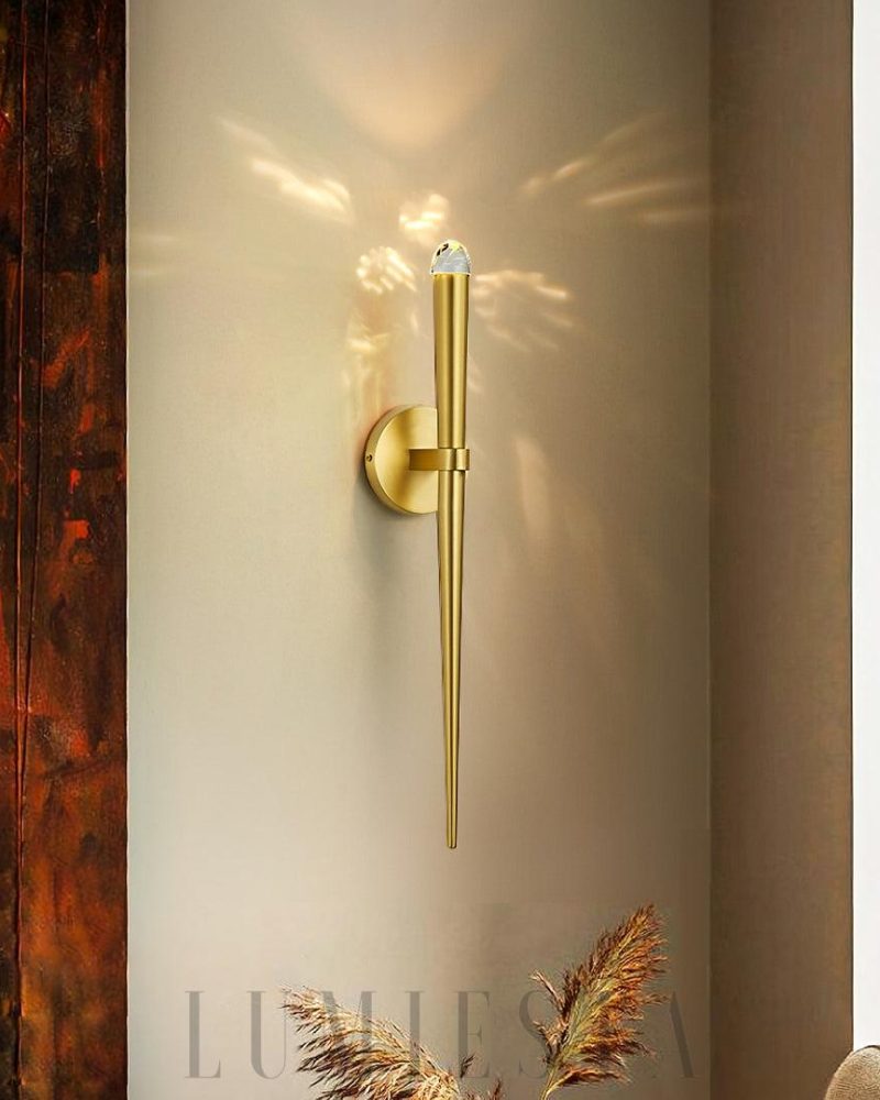 Lampa ścienna Spinal Tube w stylu industrialnym z kryształem