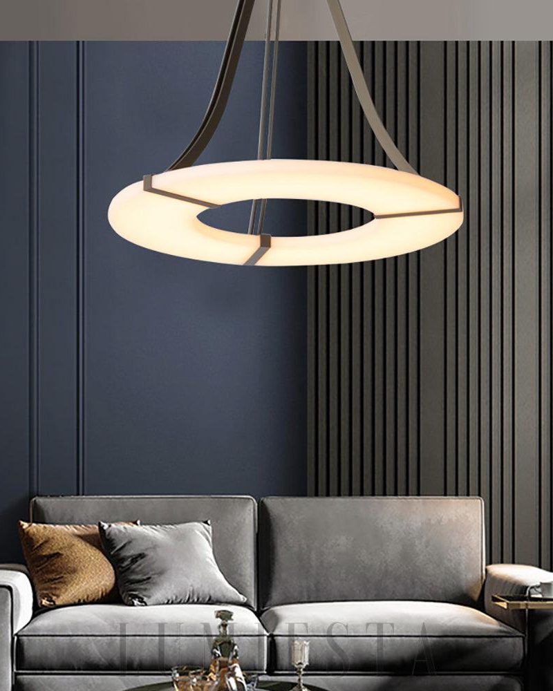 Alabastrina - lampa wisząca w stylu nowoczesnym czarno biała