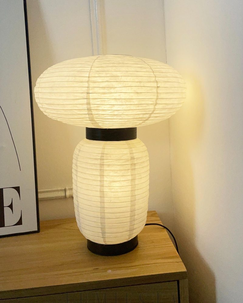 Lampka stołowa Formakami w stylu azjatyckim Biała i Czarna 38cm