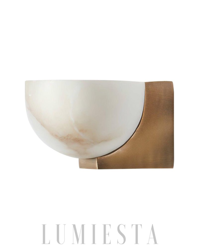 Lampa ścienna alabastrowa hemisferyczna w stylu nowoczesnym