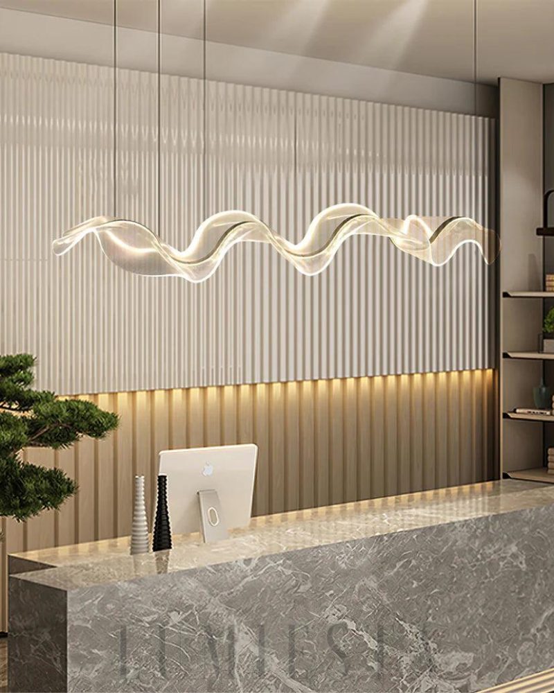 Lampa wisząca w stylu nordyckim z efektem fal wodnych 100cm 120cm