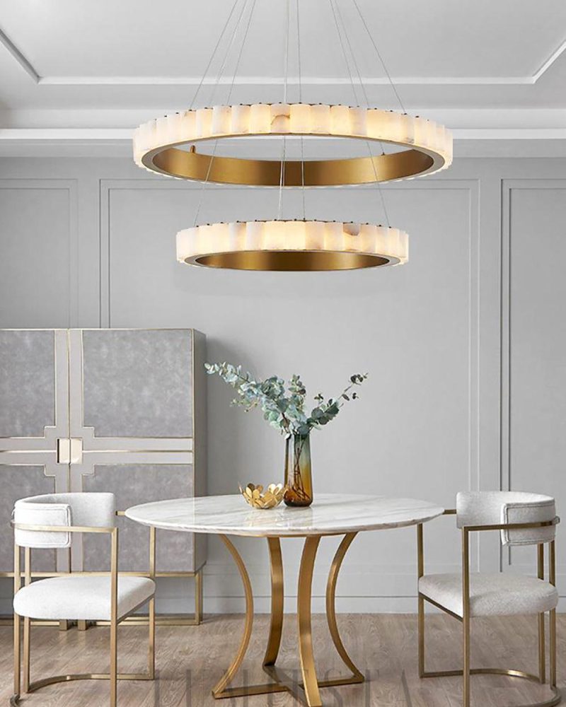 Alba Dorata - lampa wisząca w stylu nowoczesnym z alabastru