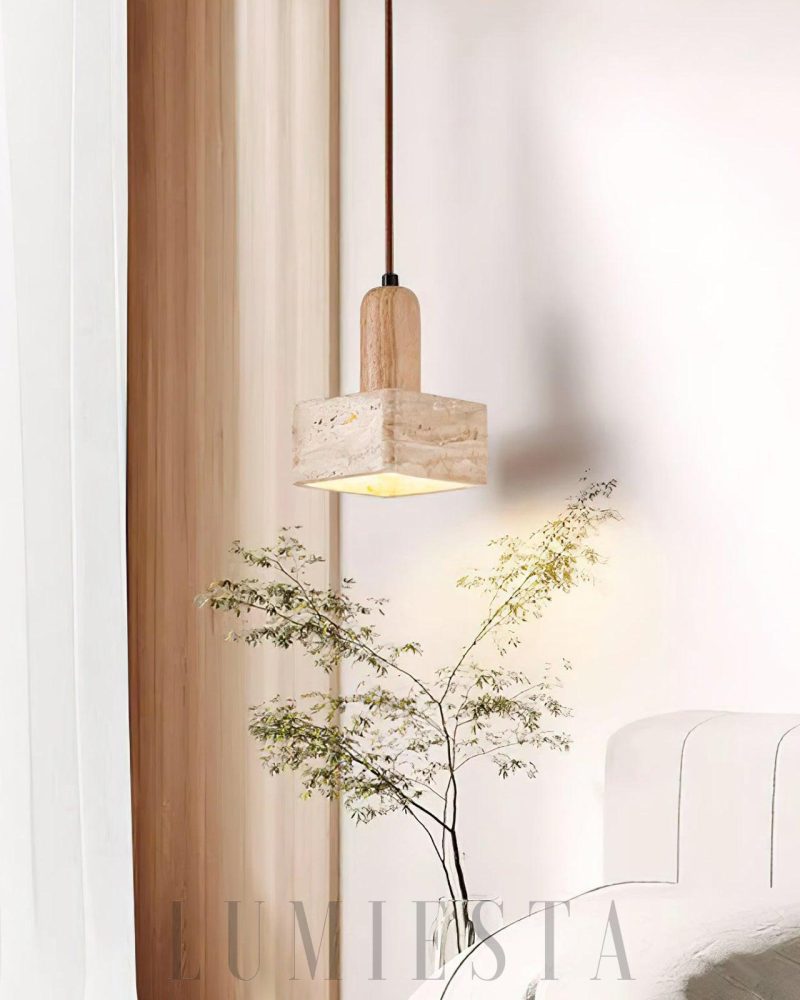 Lampa wisząca Travertine Talla w stylu rustykalnym 20cm
