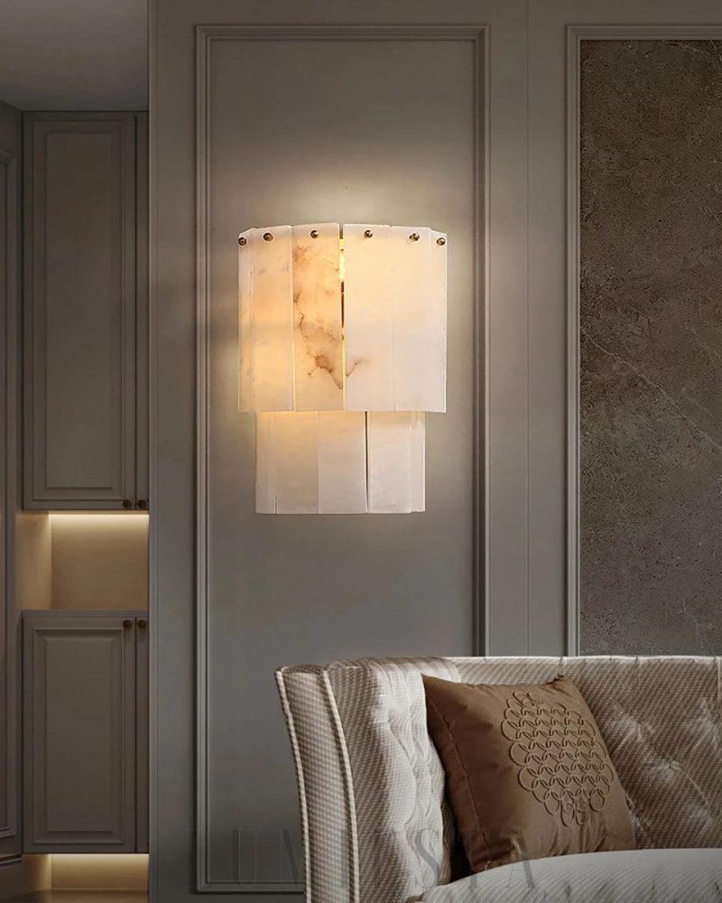 Lampa ścienna Eichholtz Blason z marmurowymi panelami złota