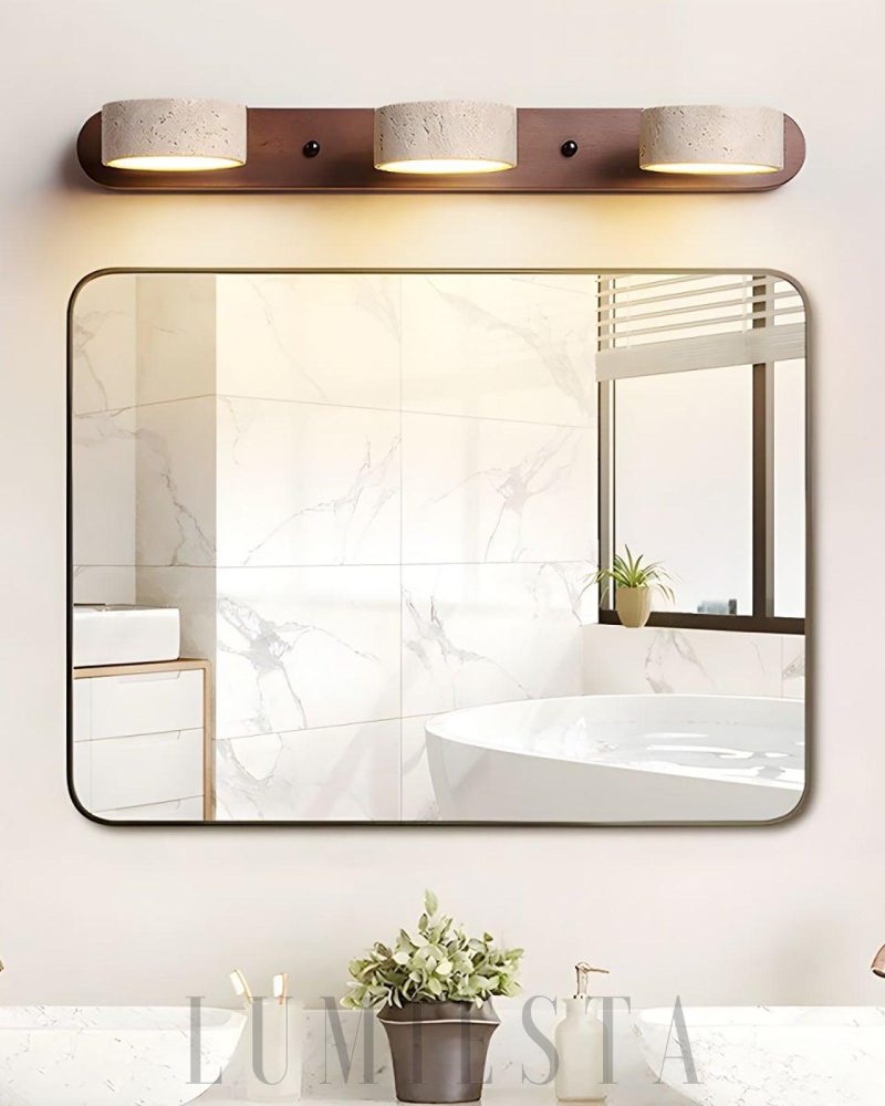 Lampa ścienna Travertine Duo w stylu naturalnym 32cm 51cm 70cm