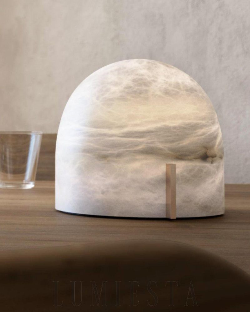 Lampa stołowa Alabaster Mona w eleganckim białym designie