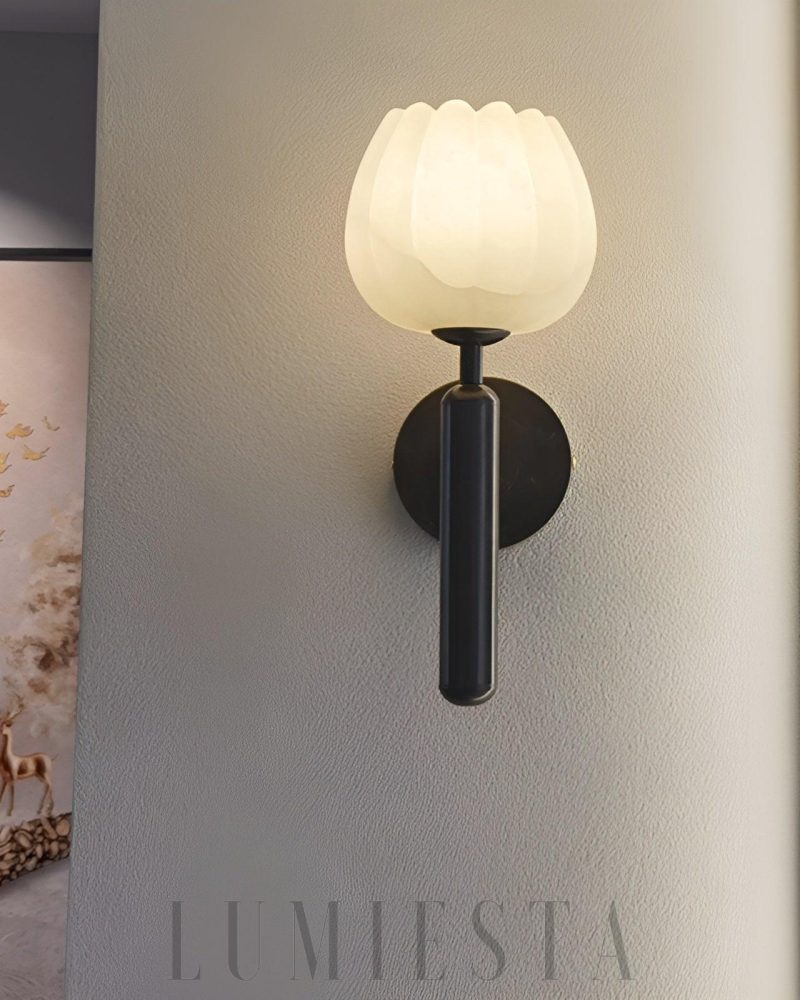 Lampa ścienna Alabaster Mian w stylu eleganckim złota i czarna