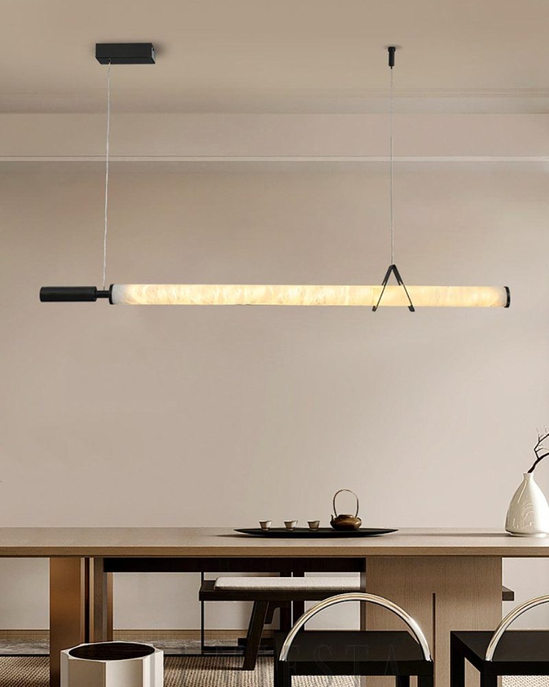 Lampa wisząca Organic Alabaster w kształcie liniowym 120cm